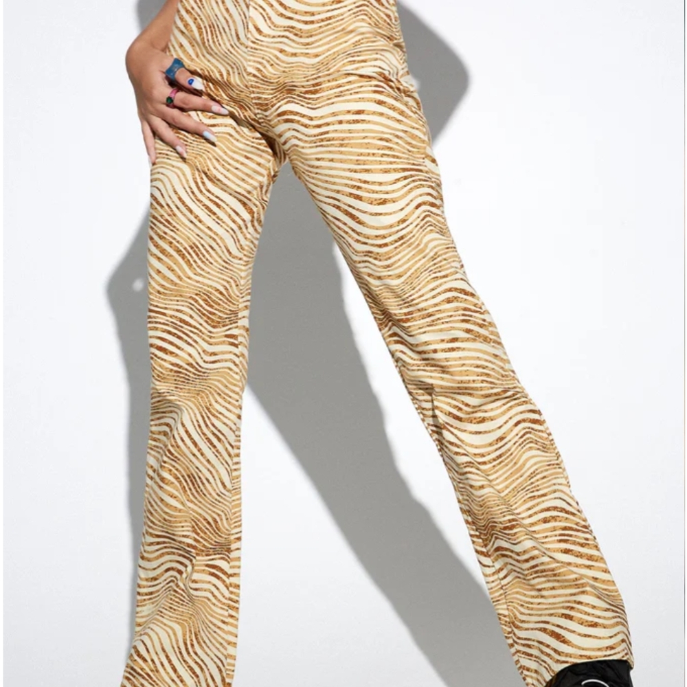 Zebra Print Flare Pants